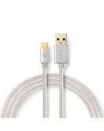 Nedis USB-A (uros) - USB-C (uros) -kaapeli, 1m