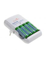 Jupio Compact Charger + 4 x AA -paketti